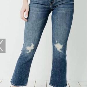 MOTHER Denim!!! Outsider Crop color “crazy like a fox”!  Cute cropped distressed